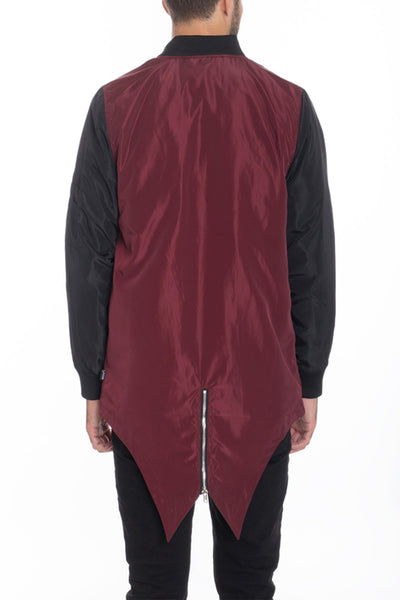 FISHTAIL BOMBER- BURGUNDY