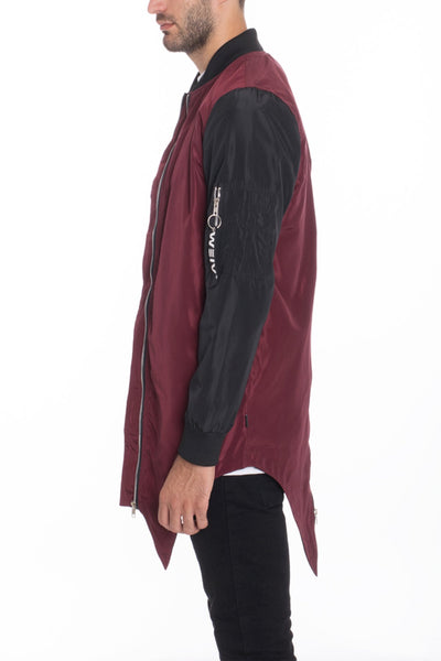 FISHTAIL BOMBER- BURGUNDY